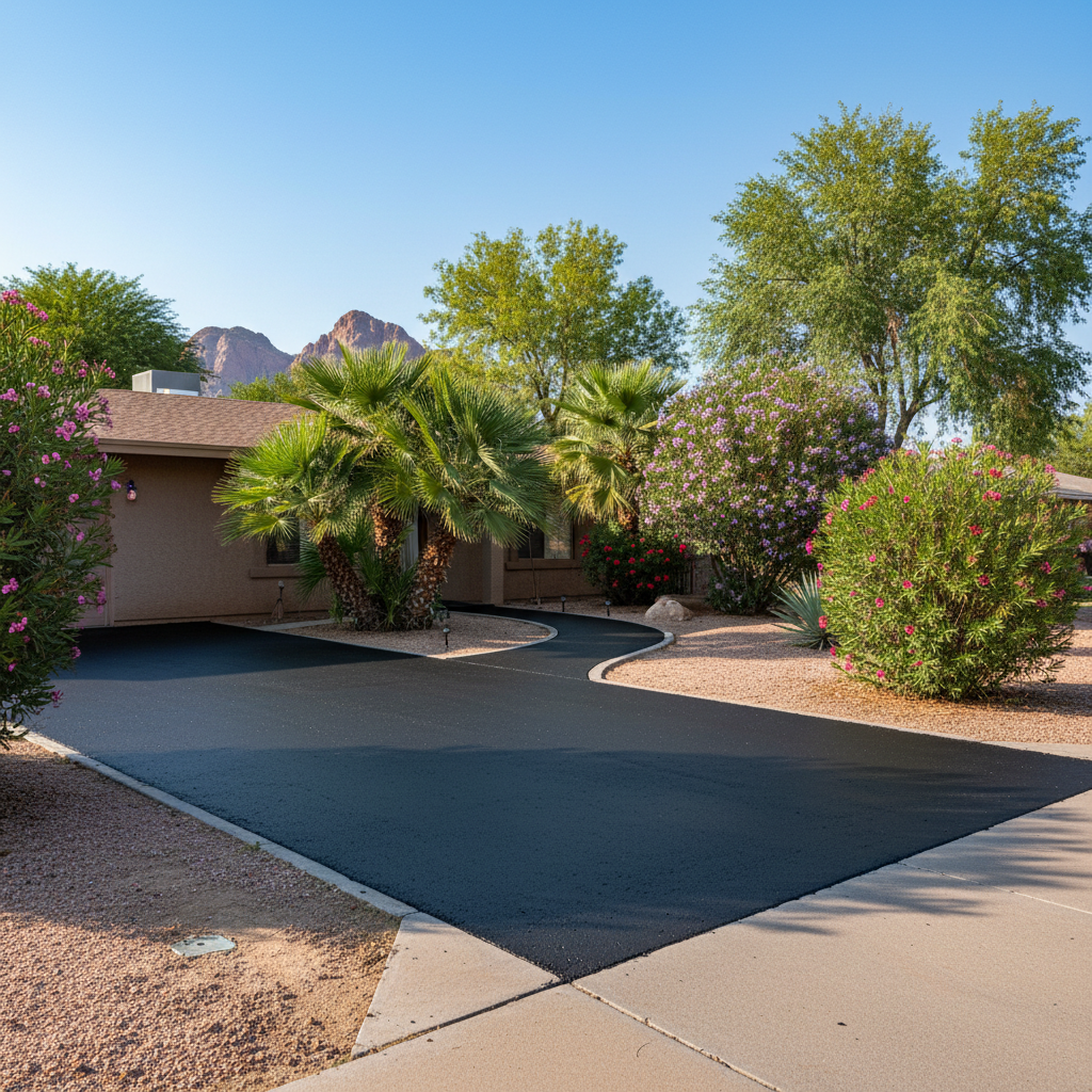 Completed slurry coating work at a residential property in Phoenix, AZ