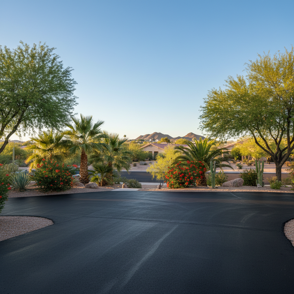 Completed slurry coating work at a residential property in Phoenix, AZ