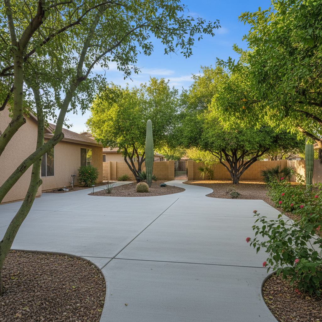 Completed concrete repair work at a residential property in Avondale, AZ