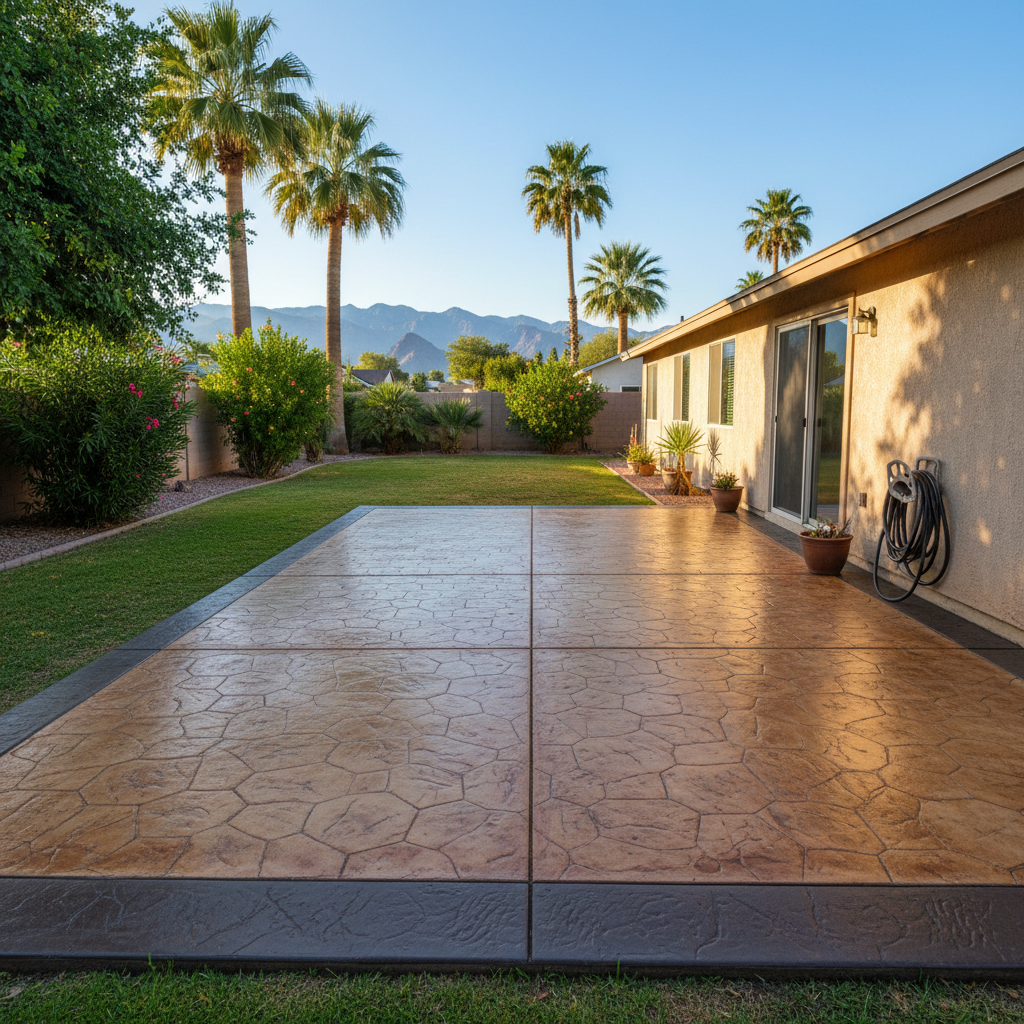 Completed decorative concrete work at a residential property in Glendale, AZ