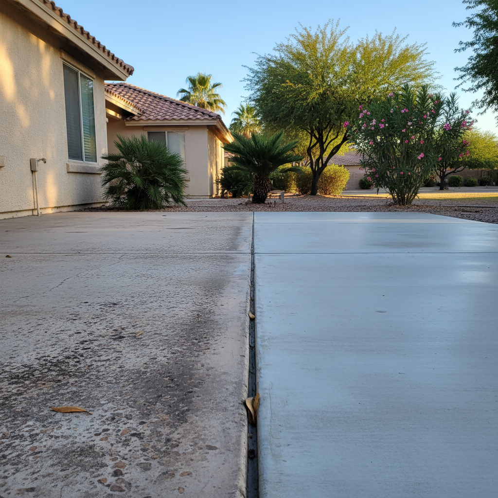 Completed concrete flatwork work at a residential property in Glendale, AZ