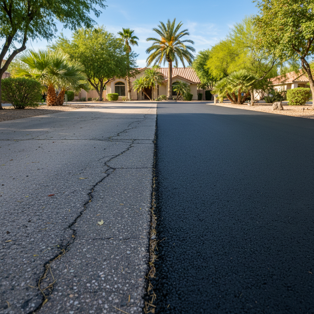 Completed residential asphalt work at a residential property in Phoenix, AZ
