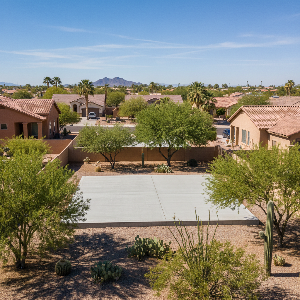 Completed concrete foundations work at a residential property in Glendale, AZ