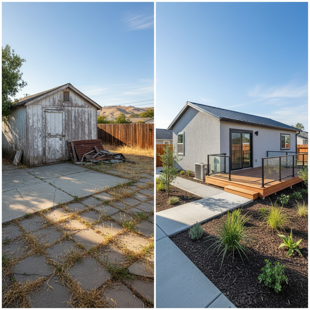 Completed detached adu work at a residential property in Fresno, CA