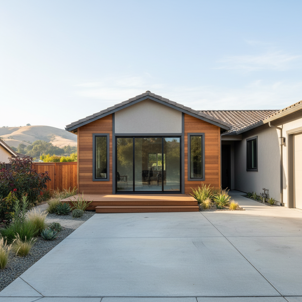 Completed garage conversion work at a residential property in Pleasanton, CA