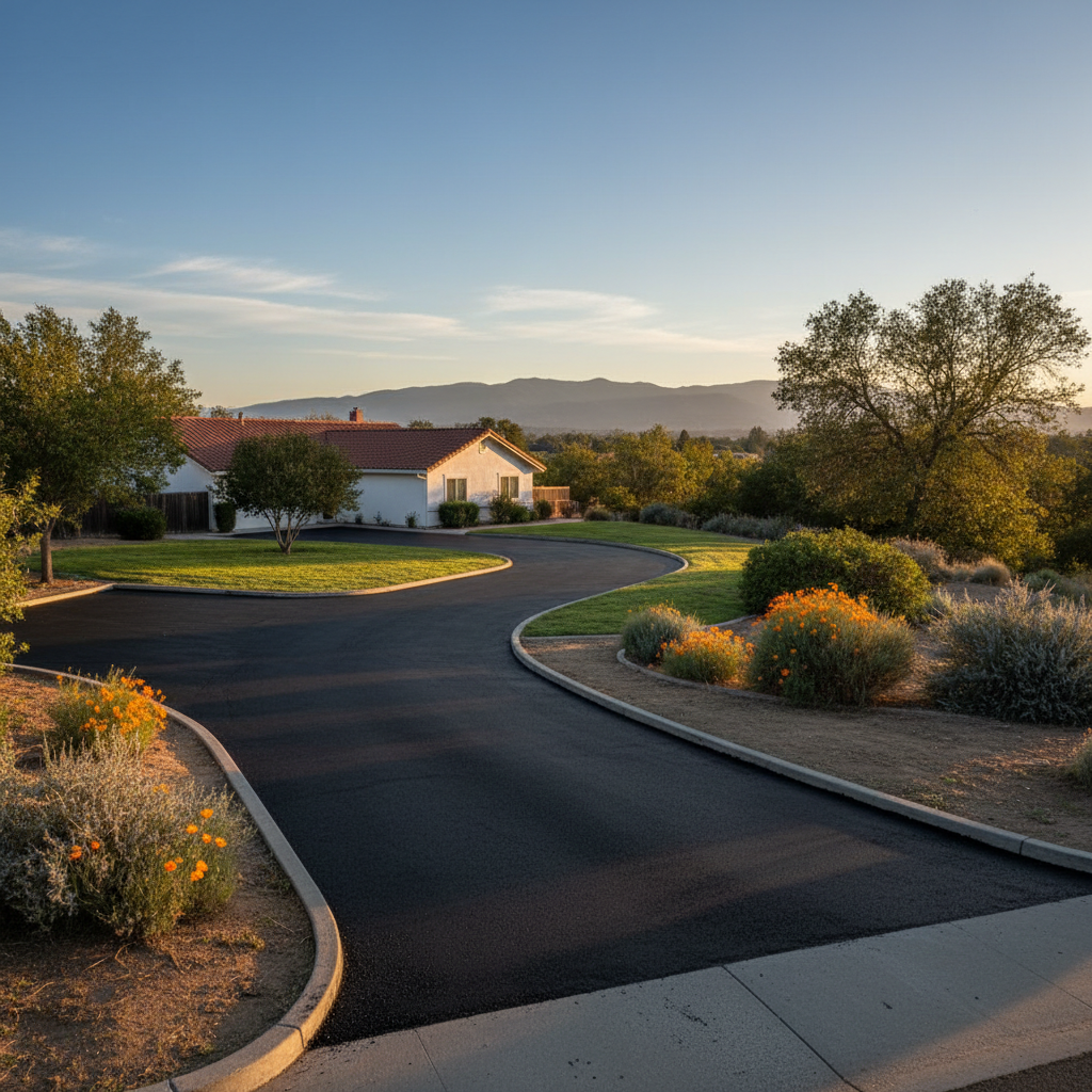 Completed slurry coating work at a residential property in Chico, CA