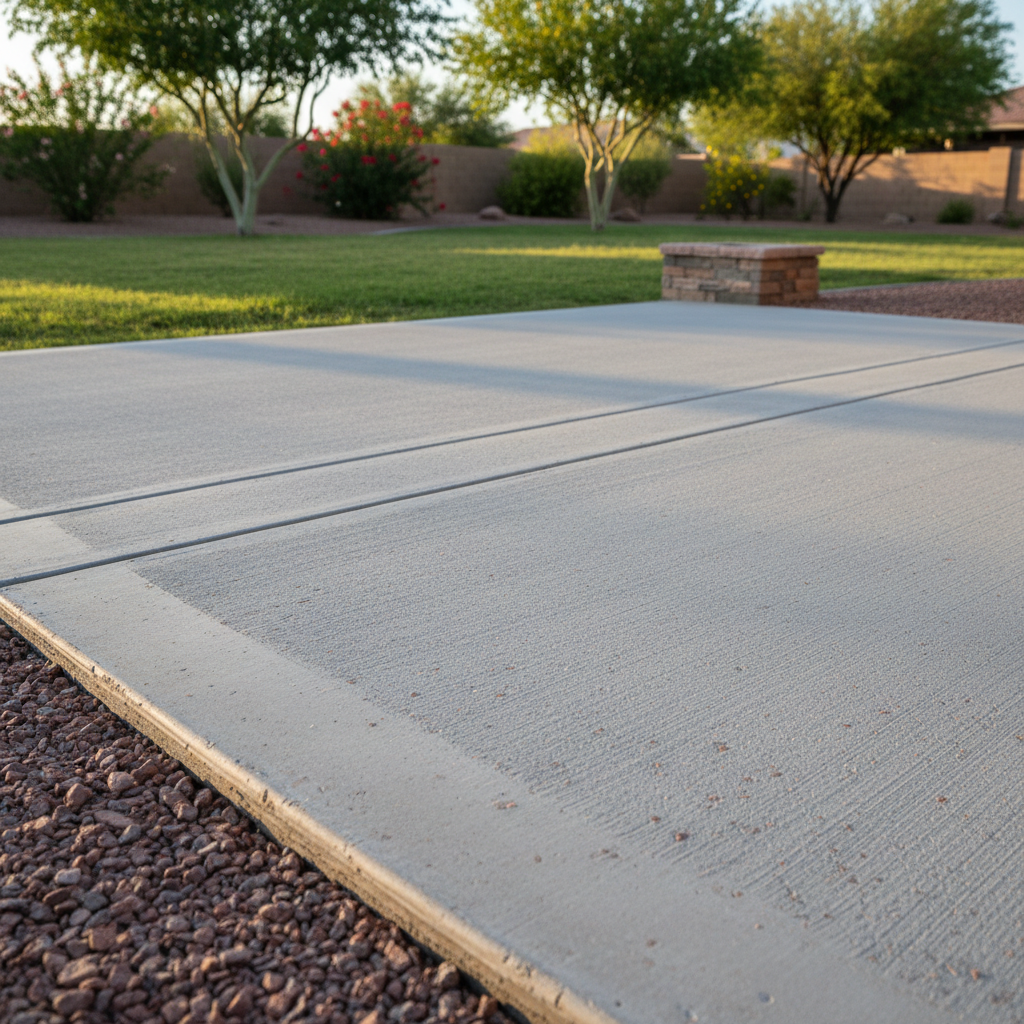 Completed concrete installation work at a residential property in Coolidge, AZ