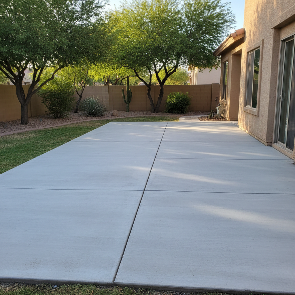 Completed concrete flatwork work at a residential property in Coolidge, AZ