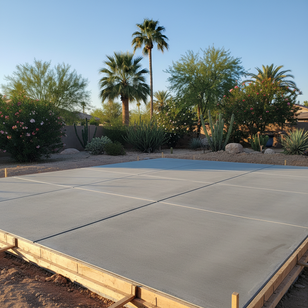 Completed concrete foundations work at a residential property in Glendale, AZ