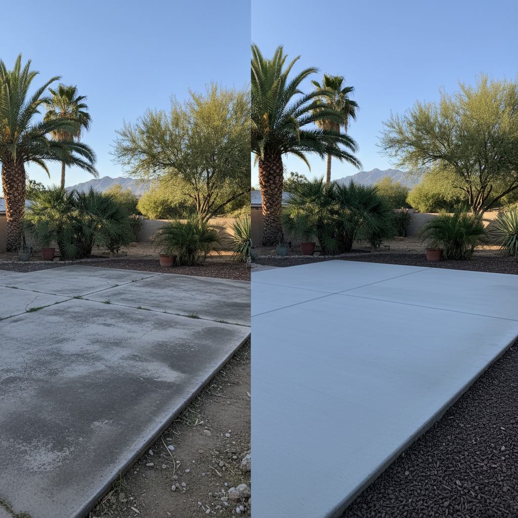 Completed concrete installation work at a residential property in Laveen Village, AZ