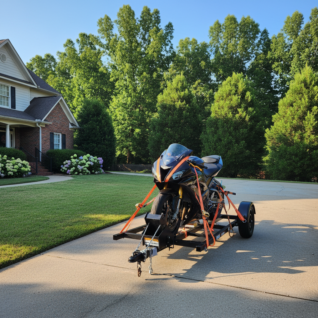 Completed motorcycle towing work at a residential property in Birmingham, AL