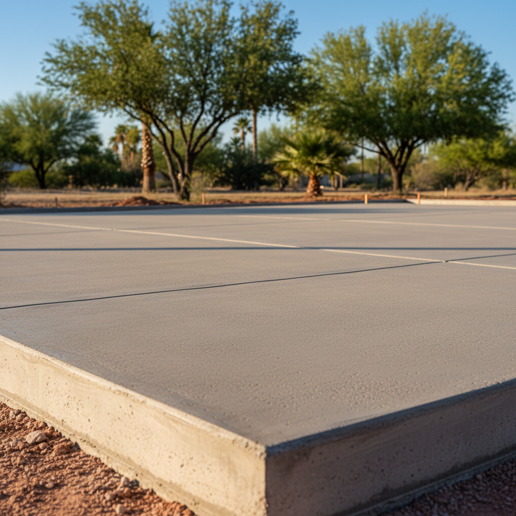 Completed concrete foundations work at a residential property in Laveen Village, AZ