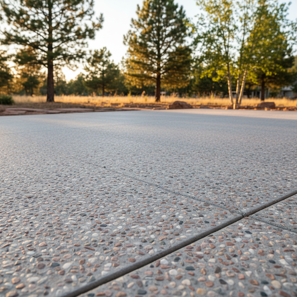 Completed concrete flatwork work at a residential property in Flagstaff, AZ