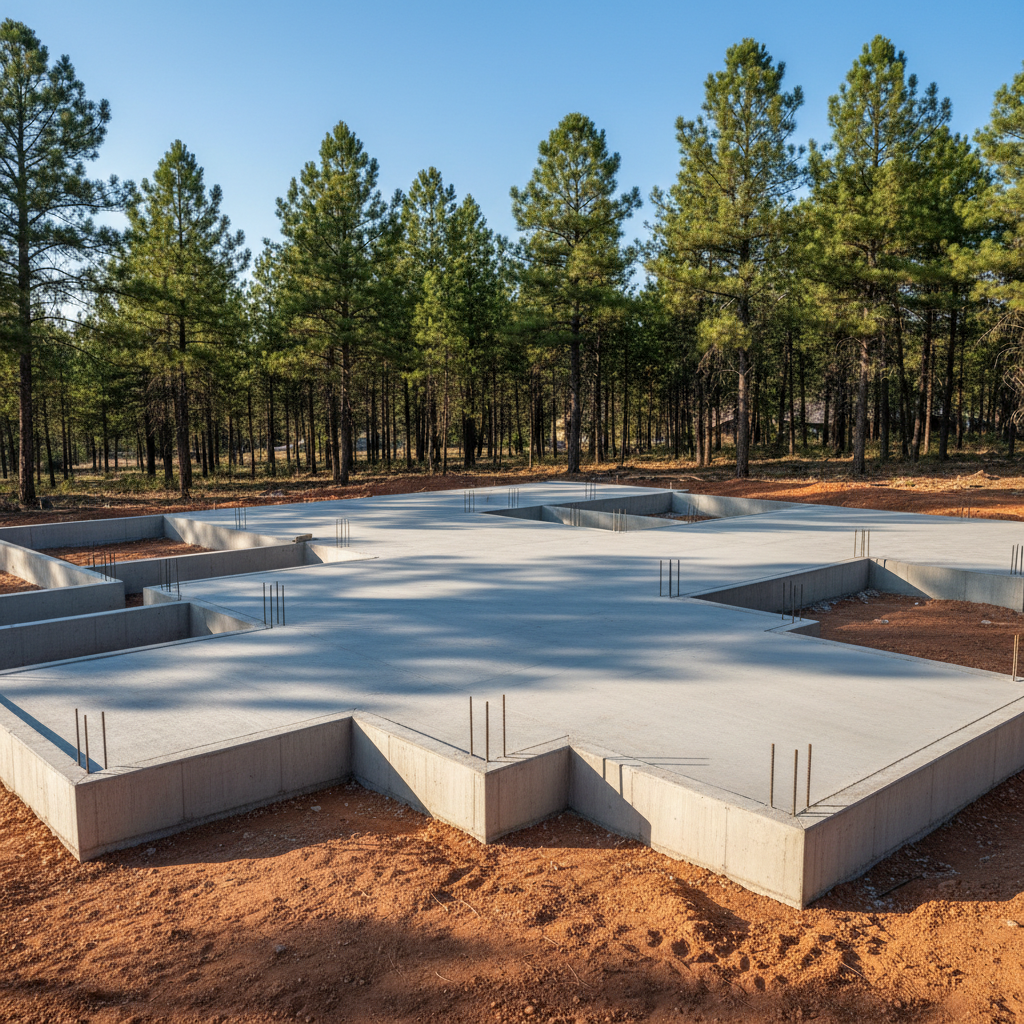 Completed concrete foundations work at a residential property in Flagstaff, AZ