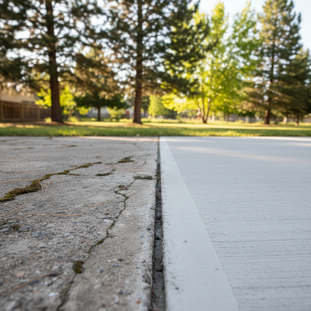 Completed concrete repair work at a residential property in Flagstaff, AZ