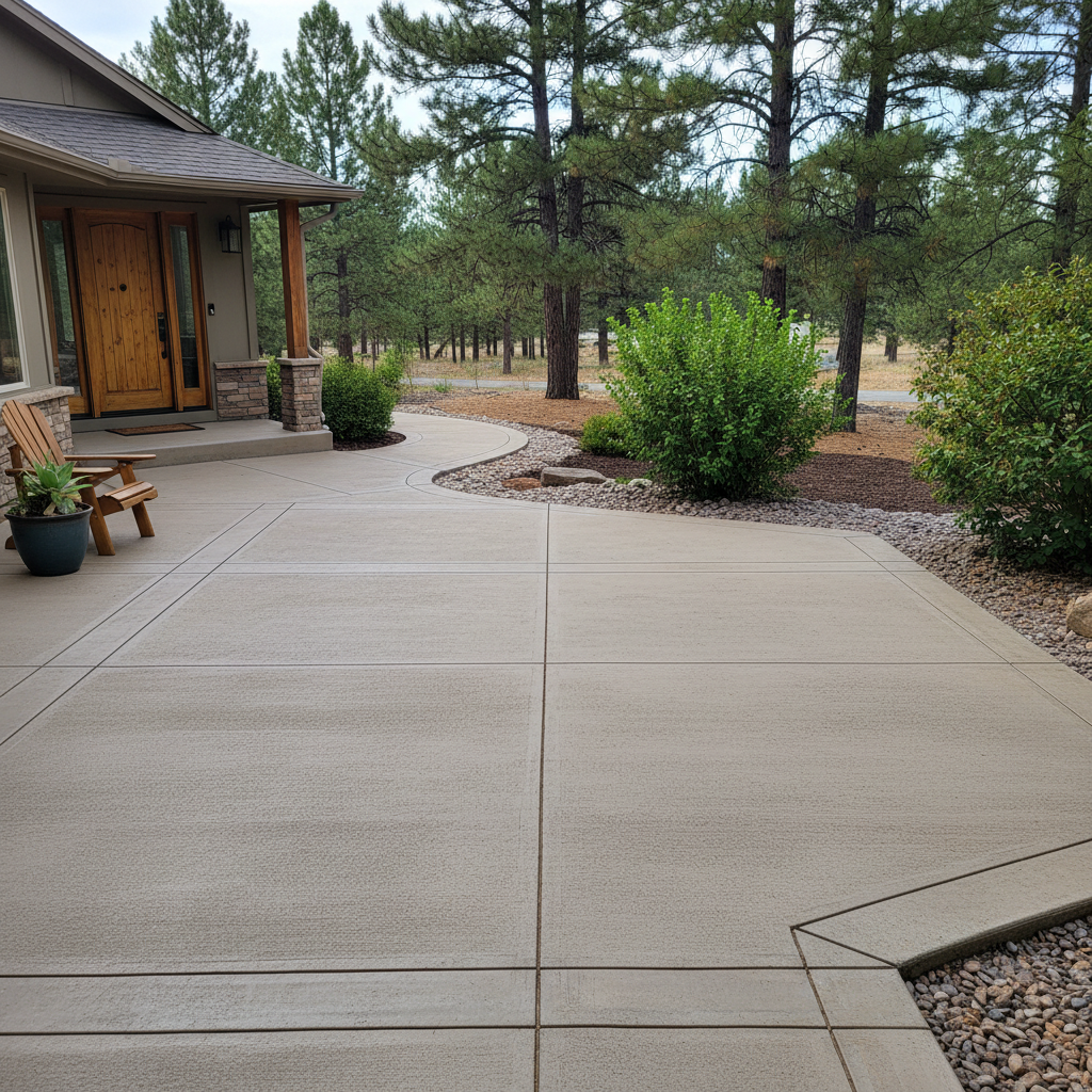 Completed concrete repair work at a residential property in Flagstaff, AZ