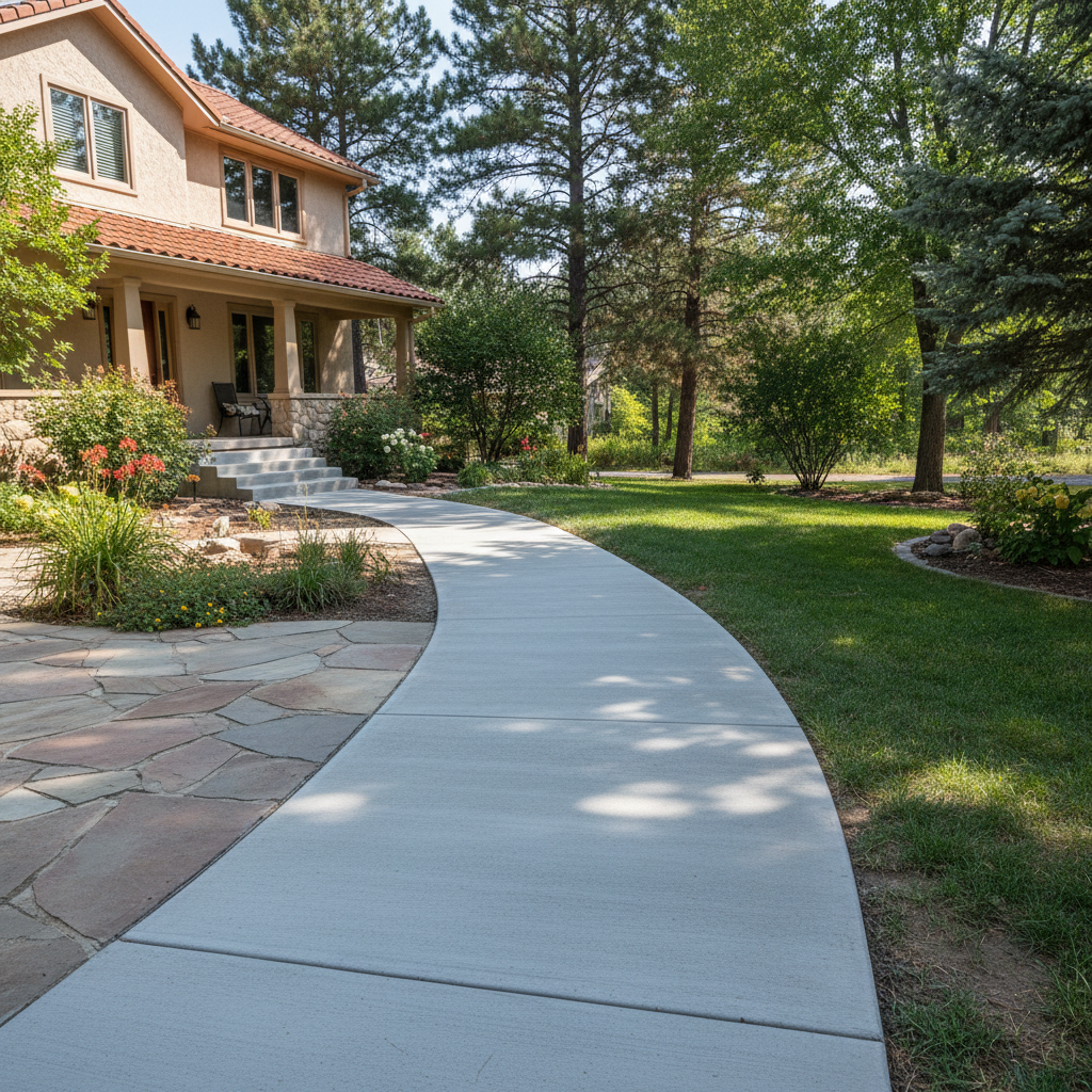 Completed concrete repair work at a residential property in Flagstaff, AZ