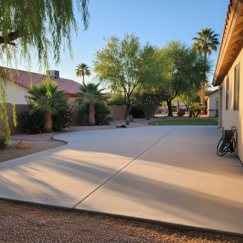 Completed concrete installation work at a residential property in Bullhead City, AZ