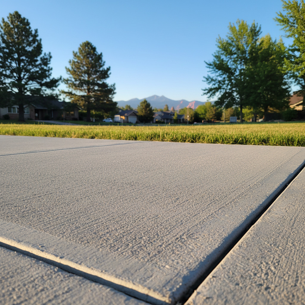 Completed concrete sidewalks work at a residential property in Flagstaff, AZ