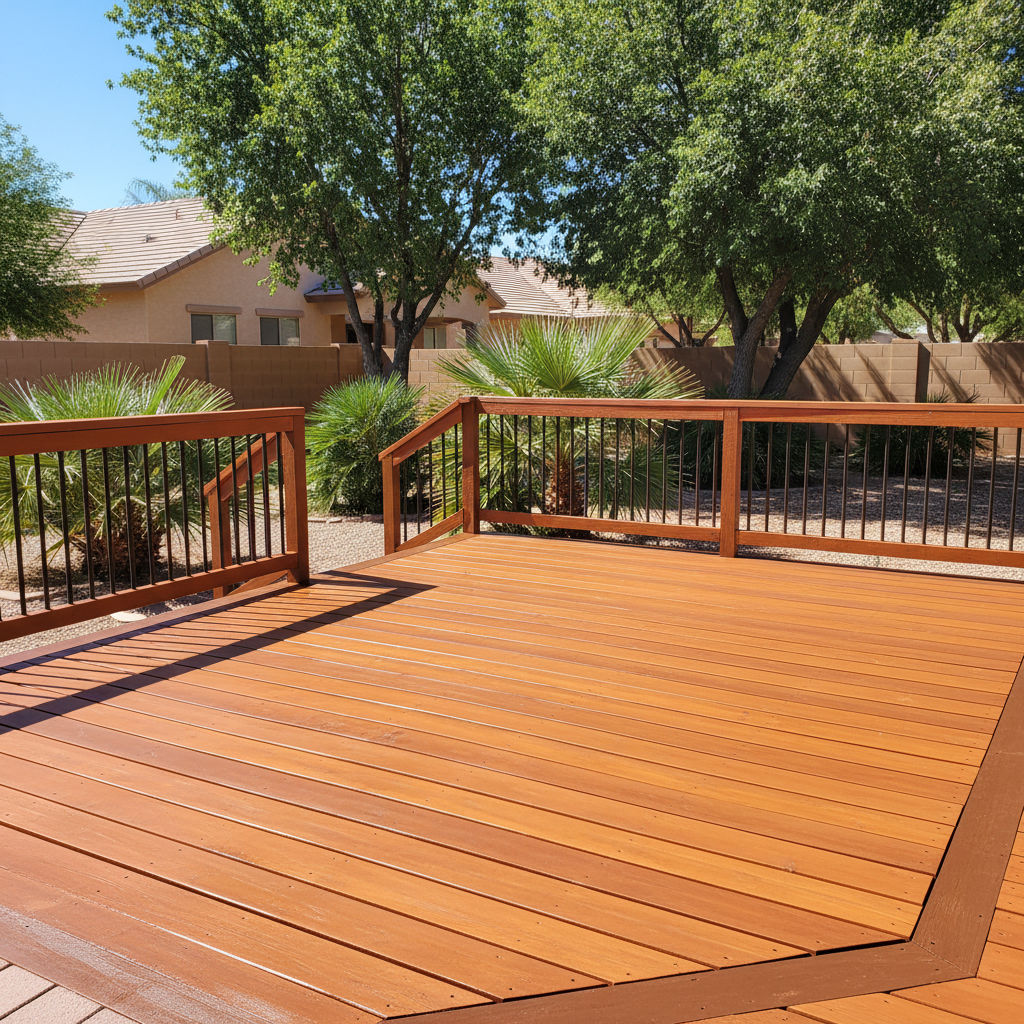 Completed deck painting & staining work at a residential property in Tempe, AZ