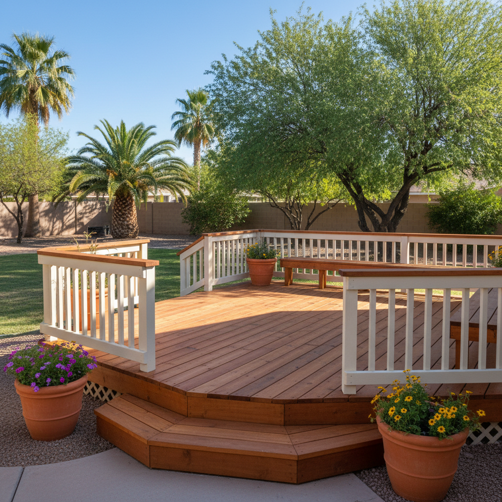 Completed deck painting & staining work at a residential property in Tempe, AZ