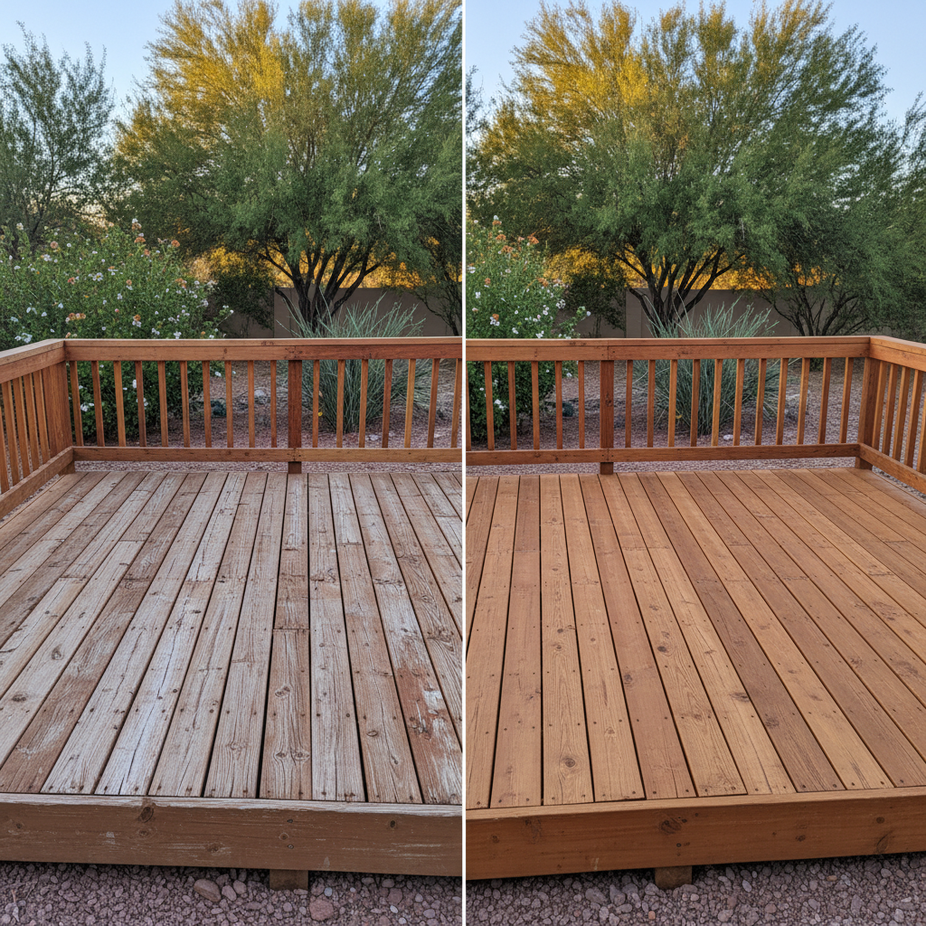 Completed deck repair work at a residential property in Apache Junction, AZ