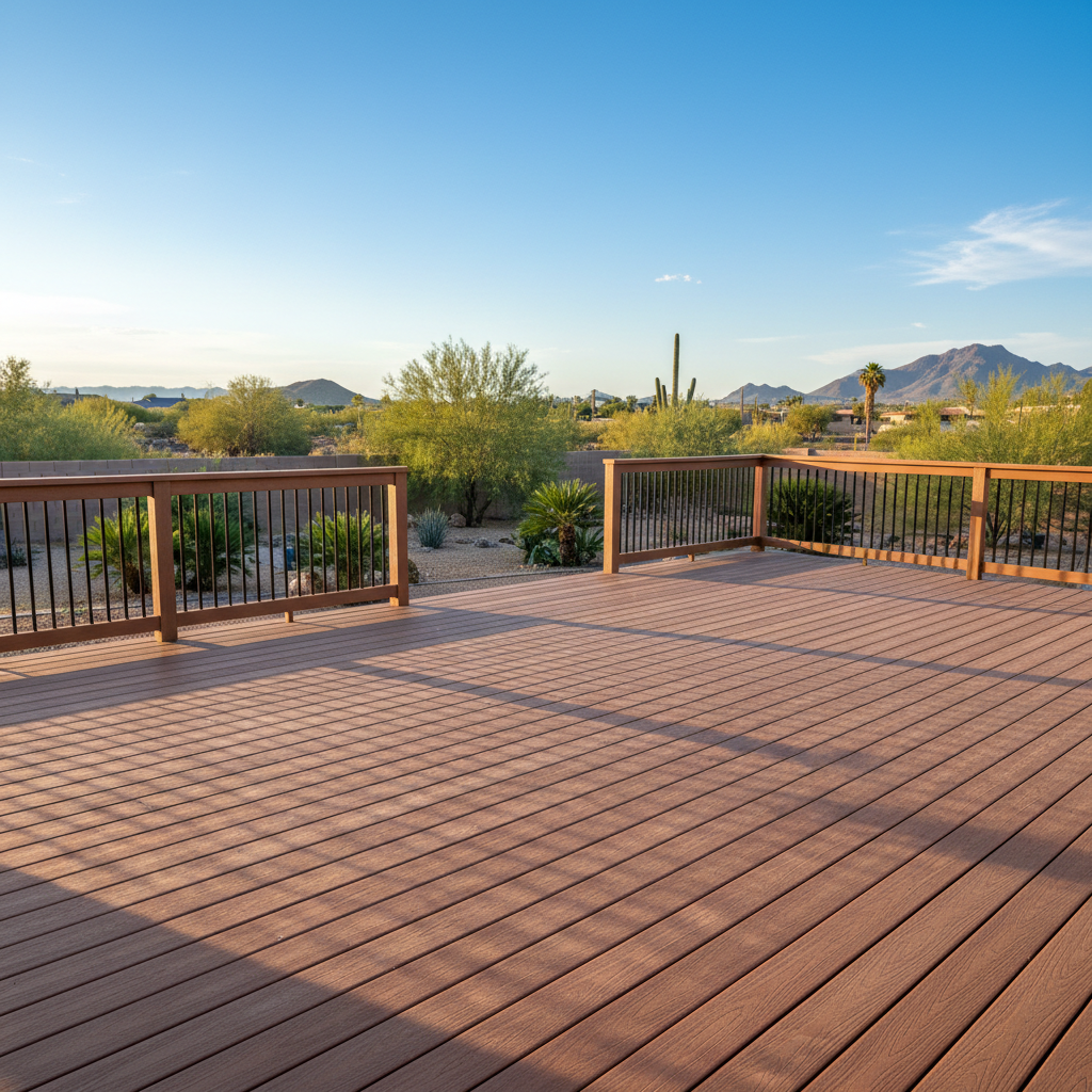Completed composite decks work at a residential property in Apache Junction, AZ