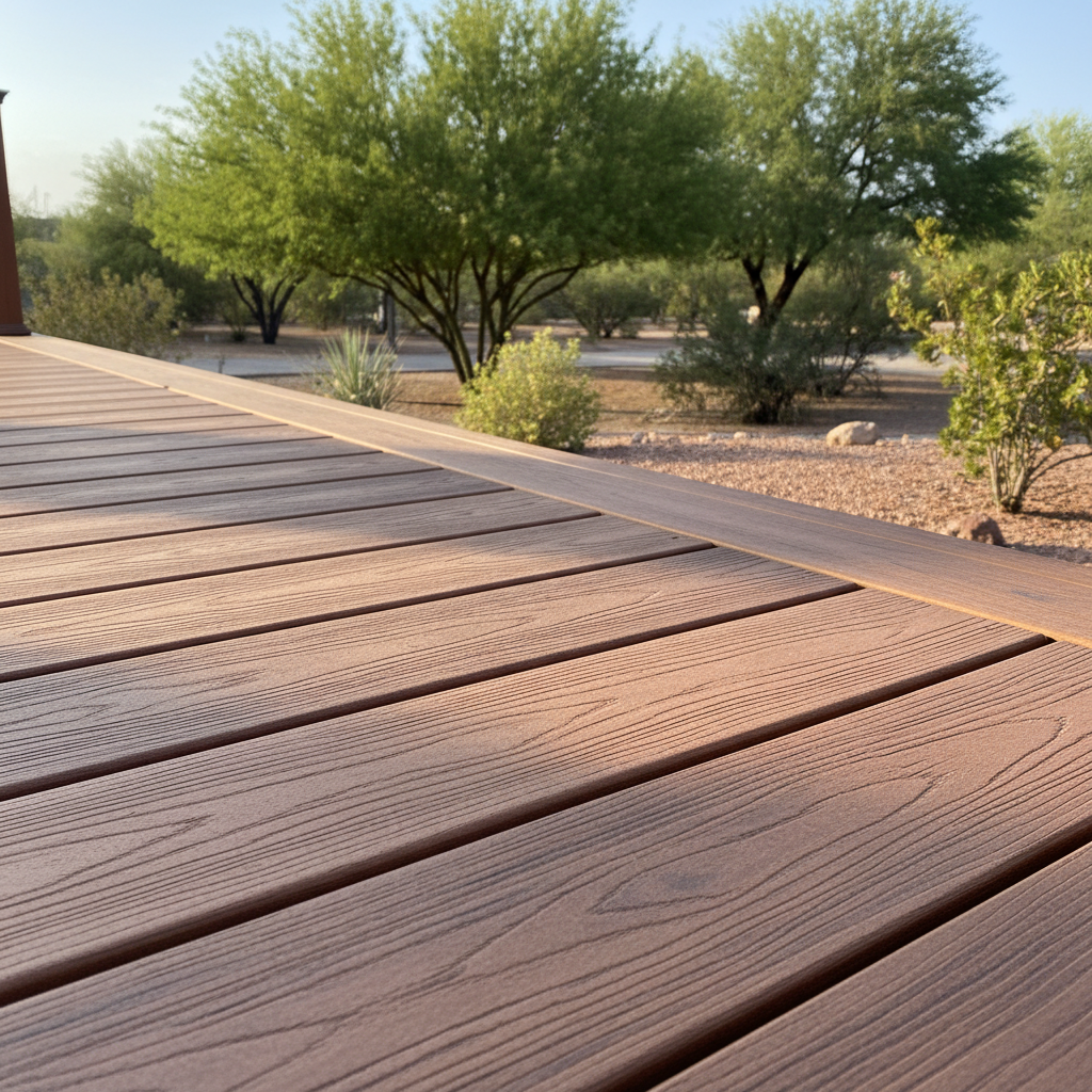 Completed trex decks work at a residential property in Coolidge, AZ