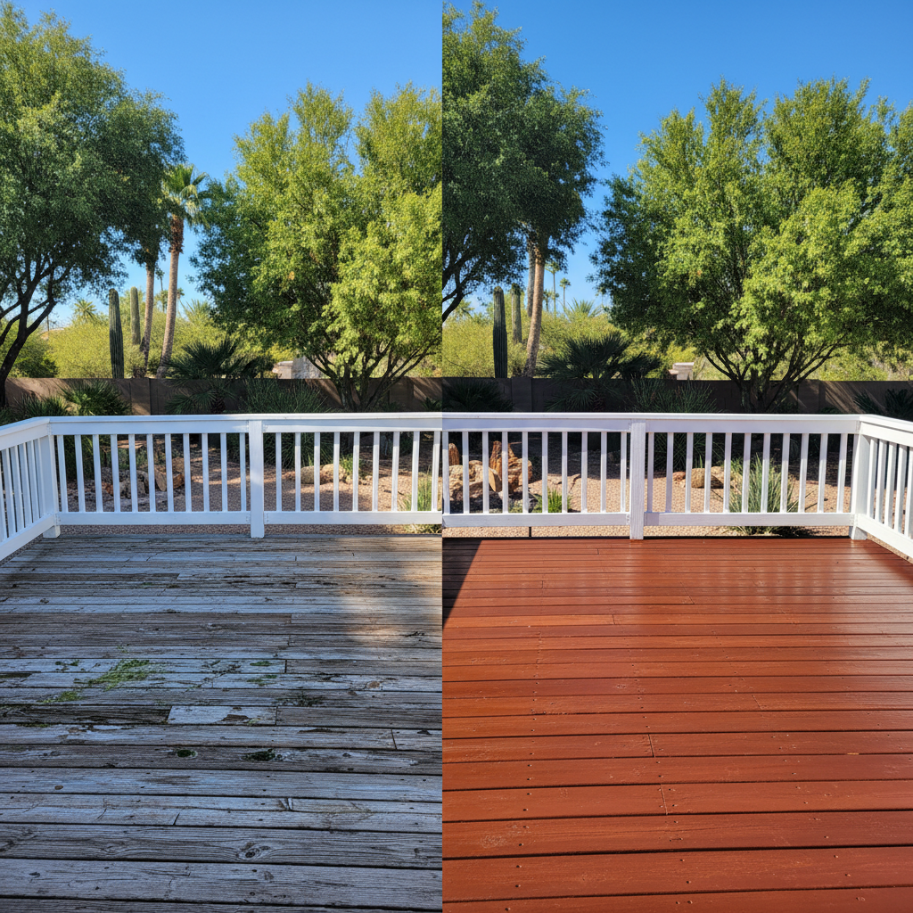 Completed deck painting & staining work at a residential property in Phoenix, AZ