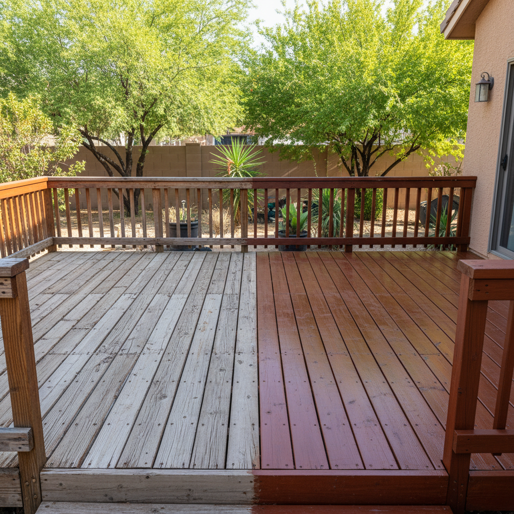 Completed deck painting & staining work at a residential property in Queen Creek, AZ