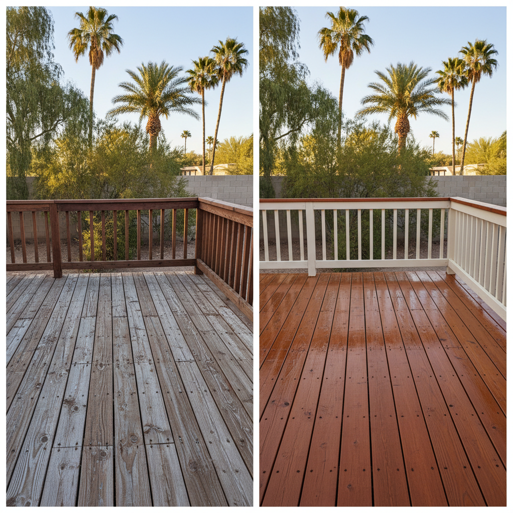 Completed deck painting & staining work at a residential property in El Mirage, AZ