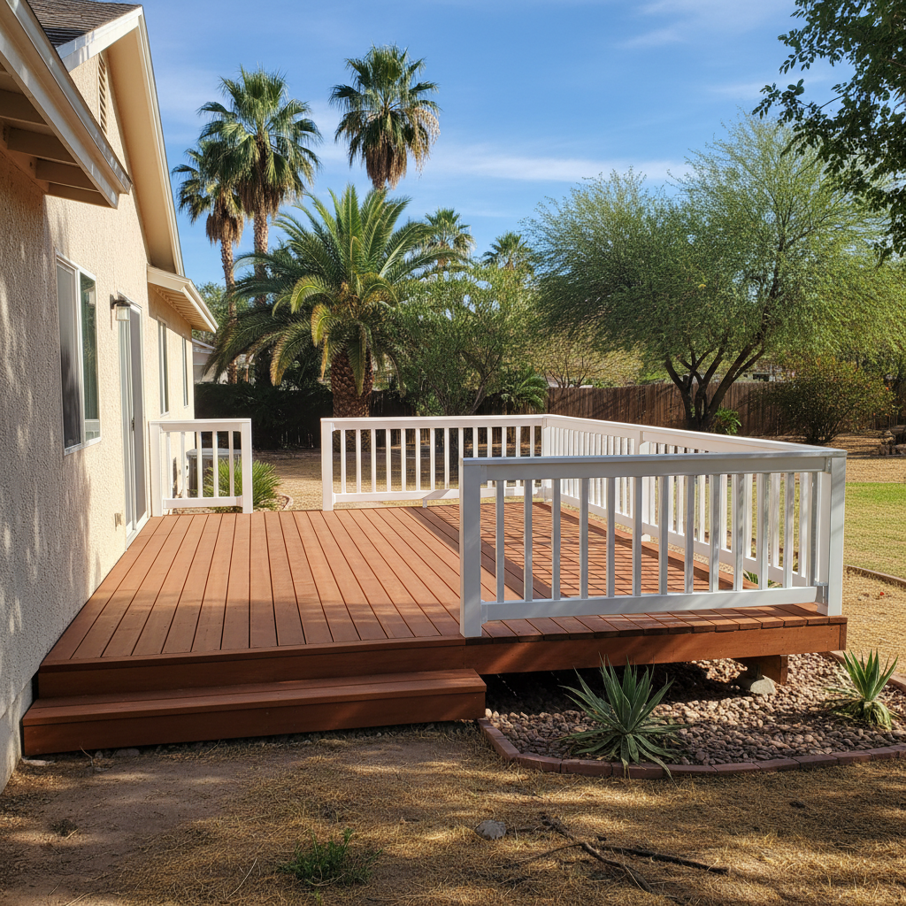 Completed deck repair work at a residential property in Queen Creek, AZ