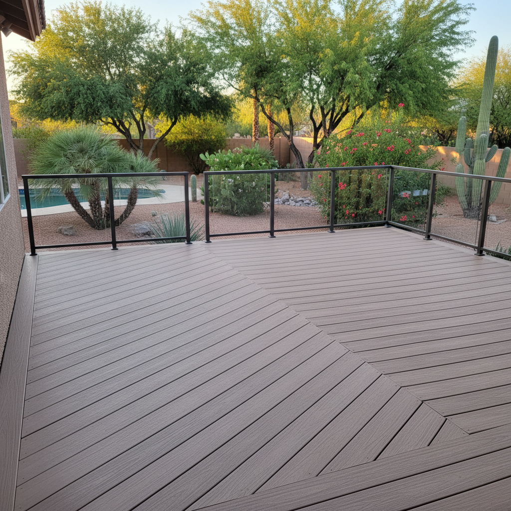 Completed composite decks work at a residential property in Scottsdale, AZ