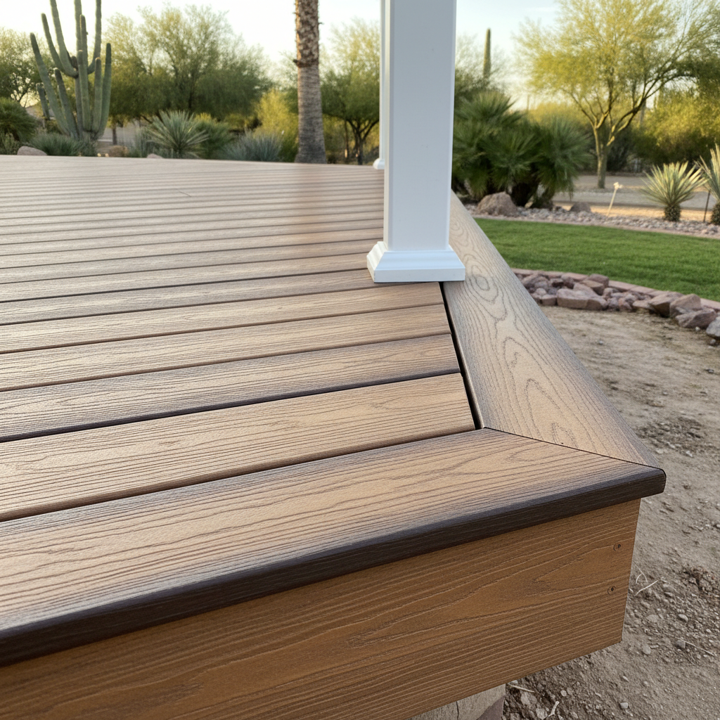 Completed trex decks work at a residential property in Glendale, AZ