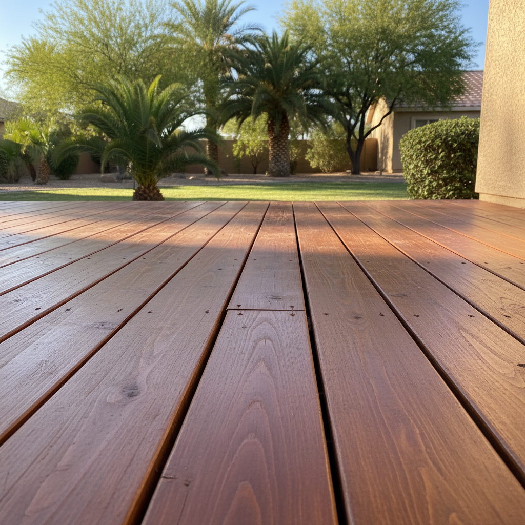 Completed deck painting & staining work at a residential property in El Mirage, AZ