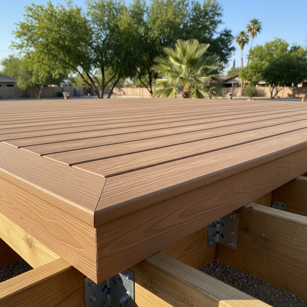 Completed deck construction work at a residential property in Glendale, AZ