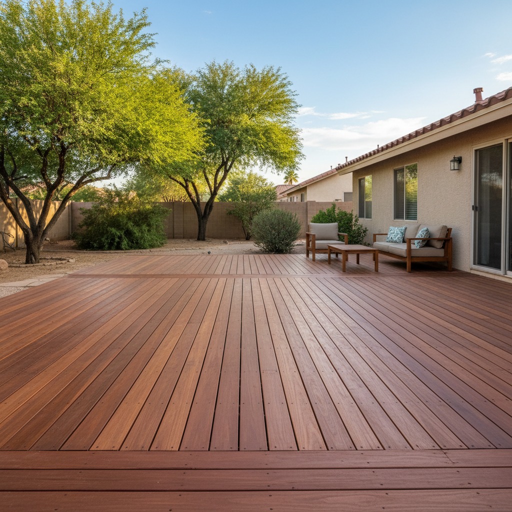 Completed wooden decks work at a residential property in Glendale, AZ