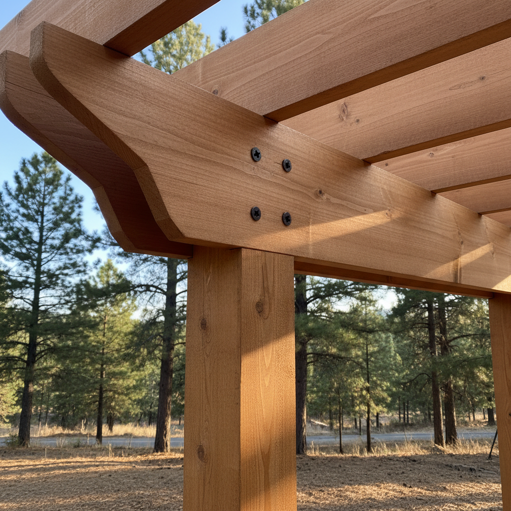 Completed pergola construction work at a residential property in Flagstaff, AZ