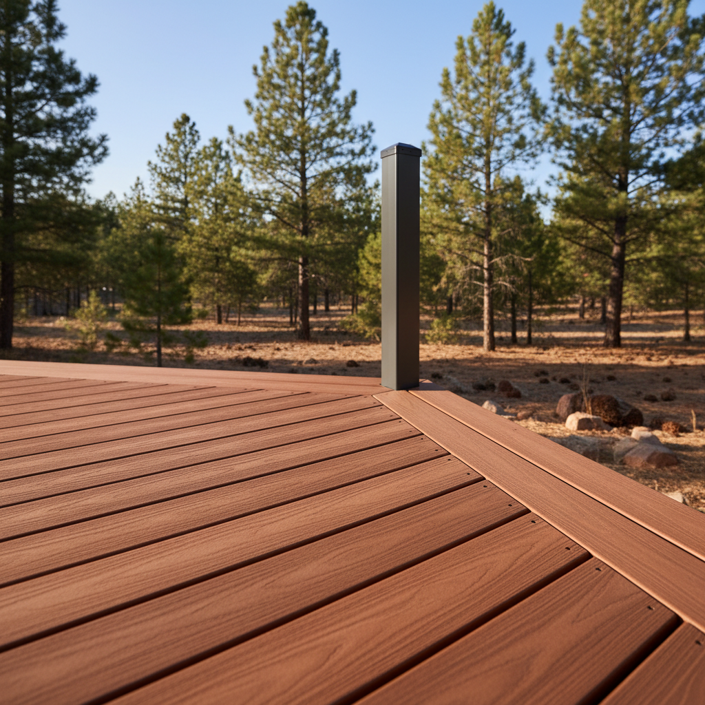 Completed deck construction work at a residential property in Flagstaff, AZ
