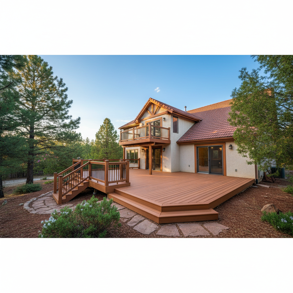 Completed trex decks work at a residential property in Flagstaff, AZ