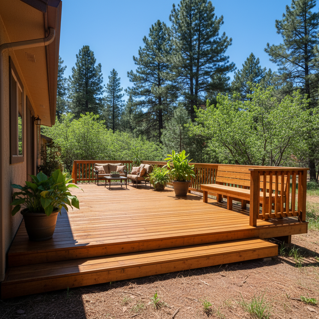 Completed deck painting & staining work at a residential property in Flagstaff, AZ