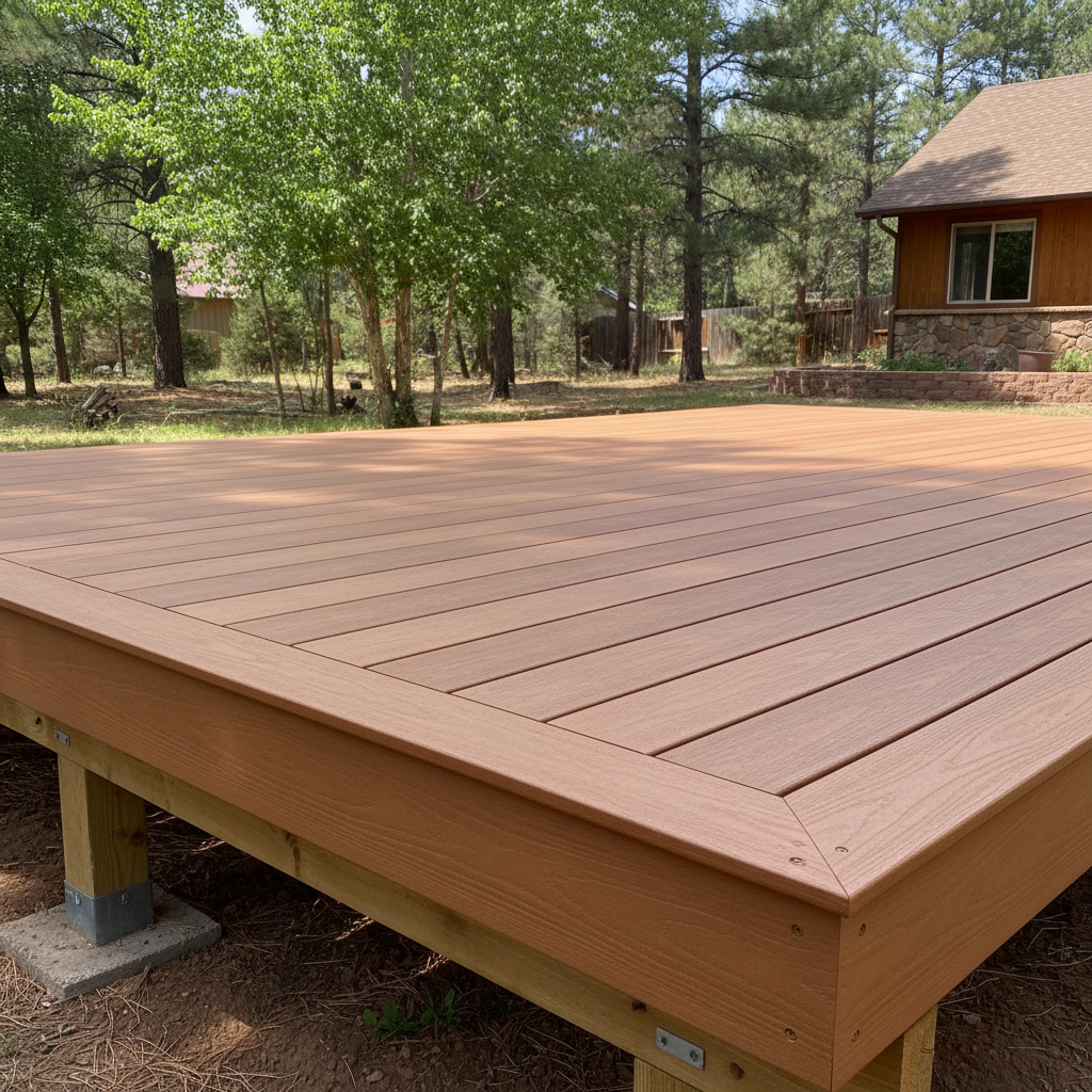 Completed deck construction work at a residential property in Flagstaff, AZ