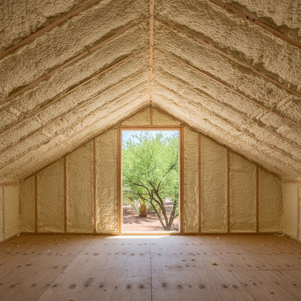Completed closed cell spray foam work at a residential property in Chandler, AZ