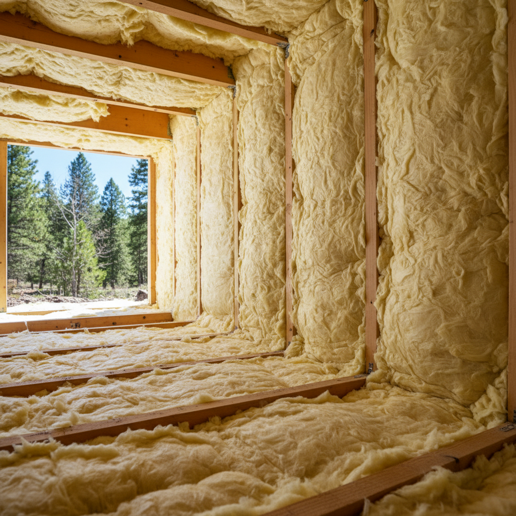 Completed crawl space insulation work at a residential property in Flagstaff, AZ