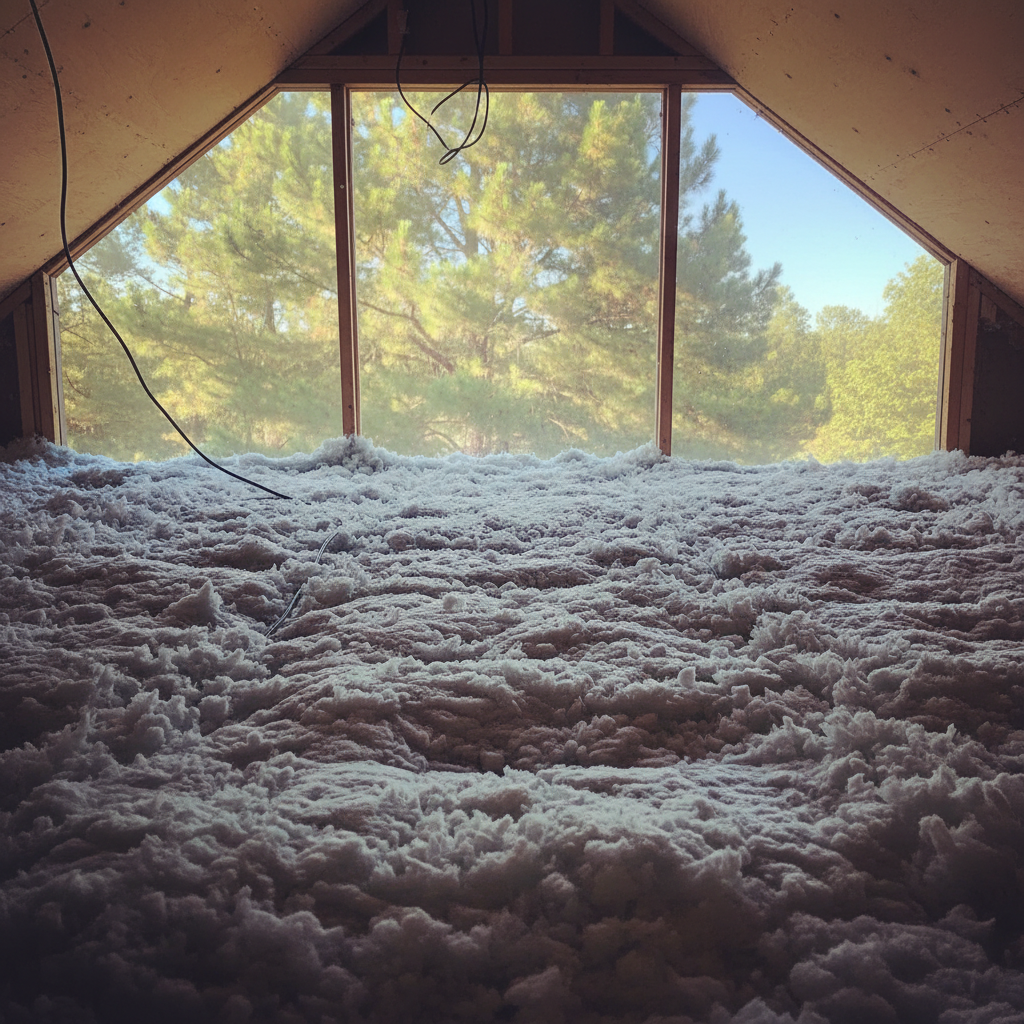 Completed blown-in insulation work at a residential property in Flagstaff, AZ