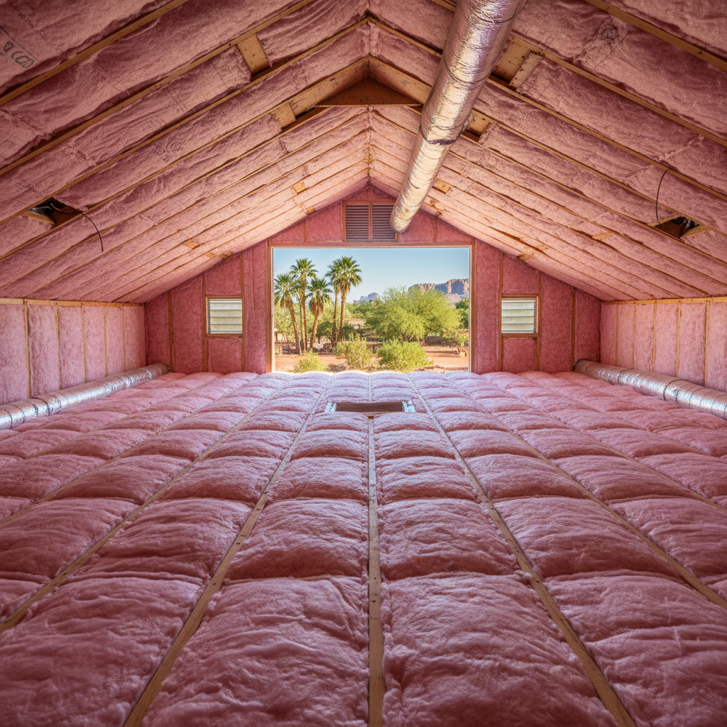 Completed batt insulation installation work at a residential property in Gilbert, AZ