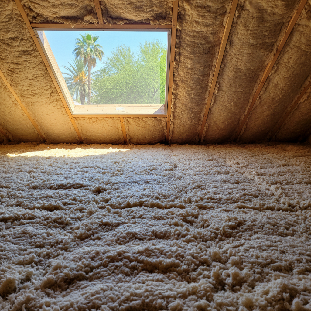 Completed blown-in insulation work at a residential property in Chandler, AZ