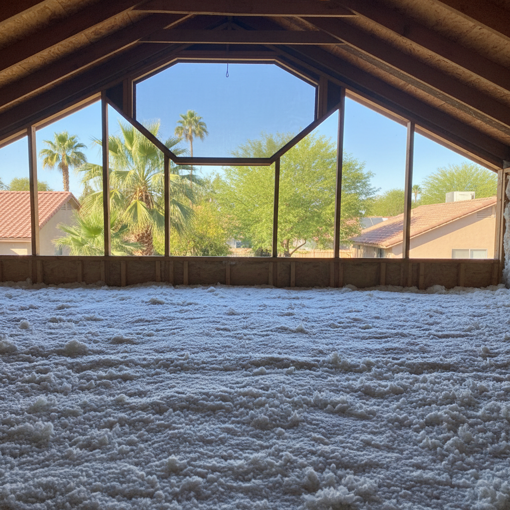 Completed blown-in insulation work at a residential property in Gilbert, AZ