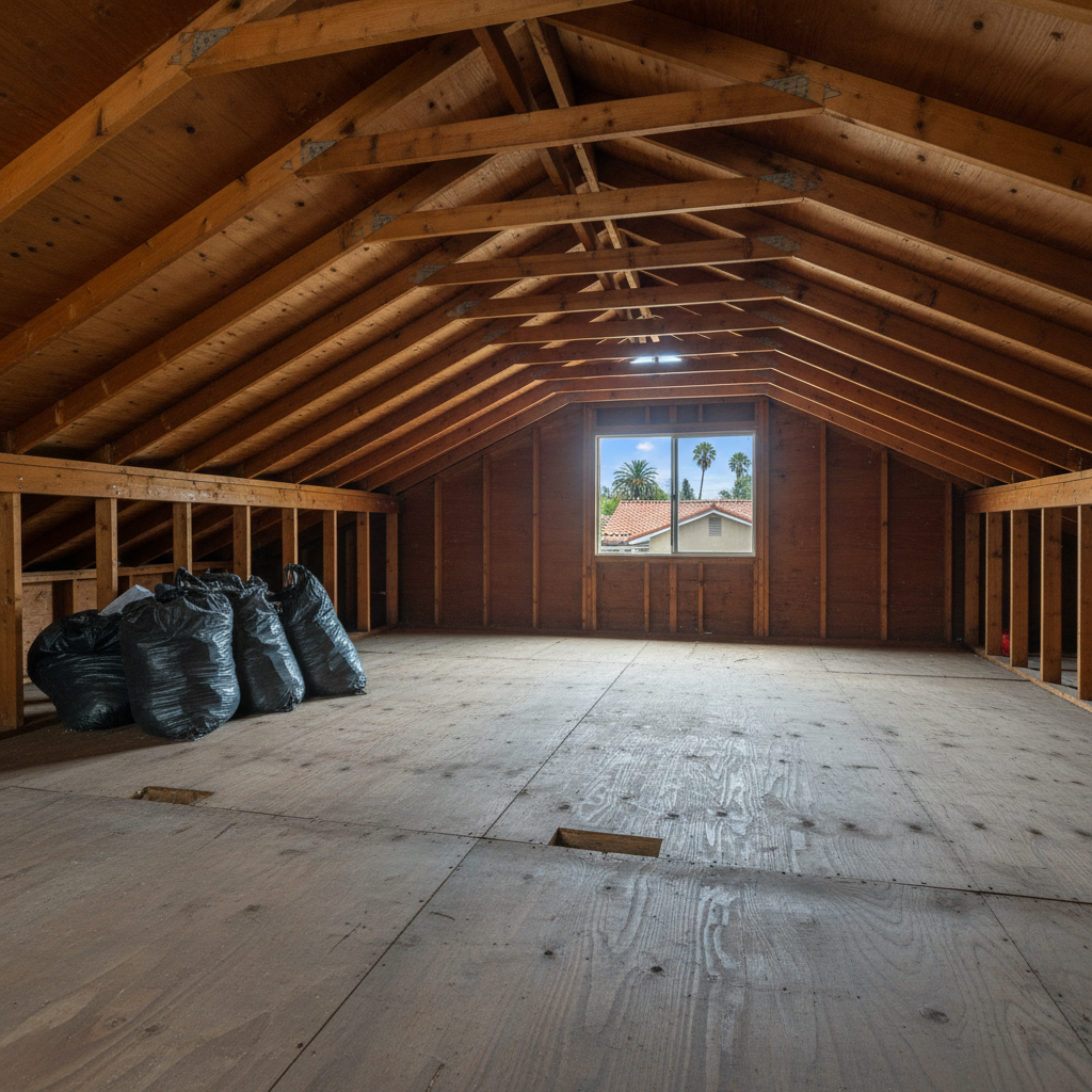Completed insulation removal work at a residential property in Glendale, AZ