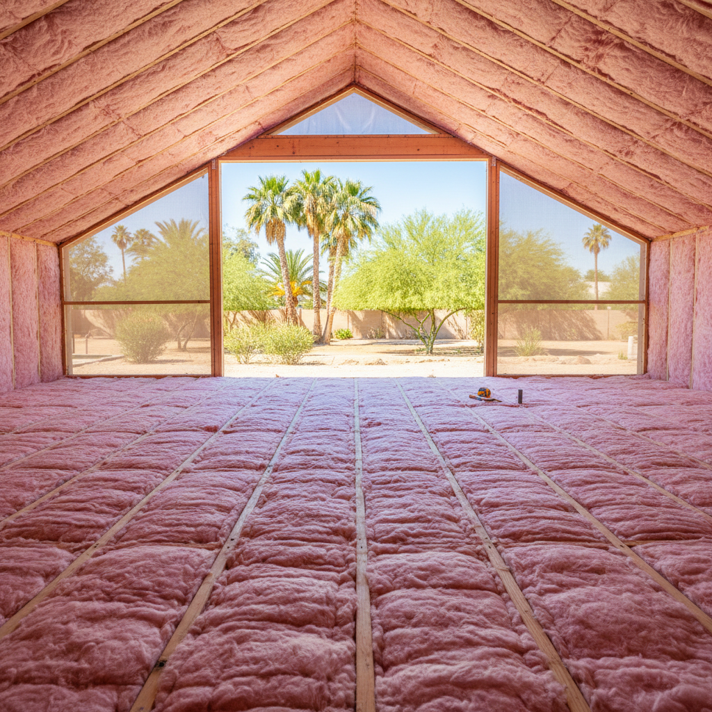 Completed batt insulation installation work at a residential property in Gilbert, AZ